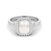 925 Sterling Silver 0.90 Cts Octagon Shape Pearl Solitaire Wedding Women Ring