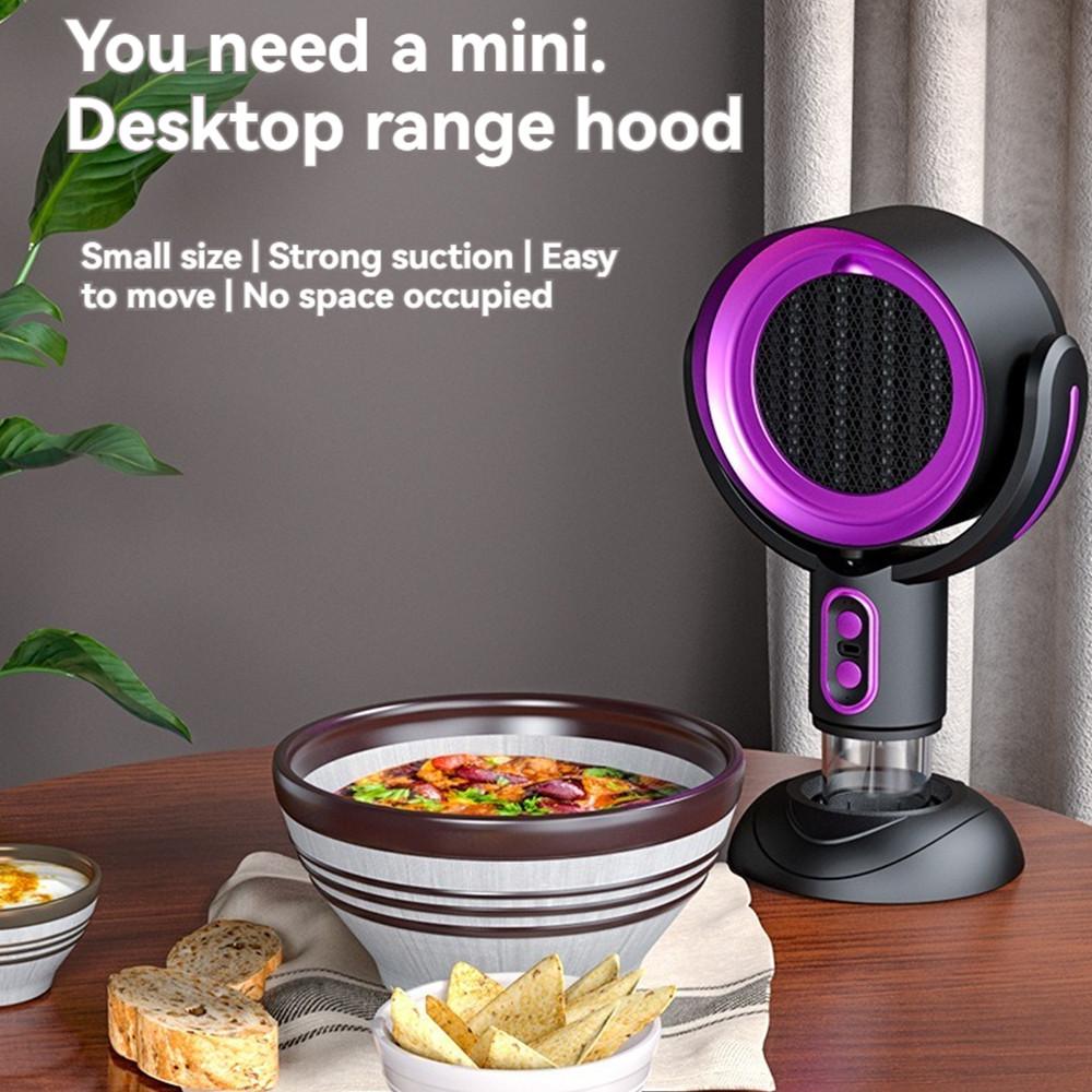 Indoor BBQ Hot Pot Oil Remover Detachable Aluminum Filter Portable Kitchen Range Hood Mini Desktop Exhaust Fan