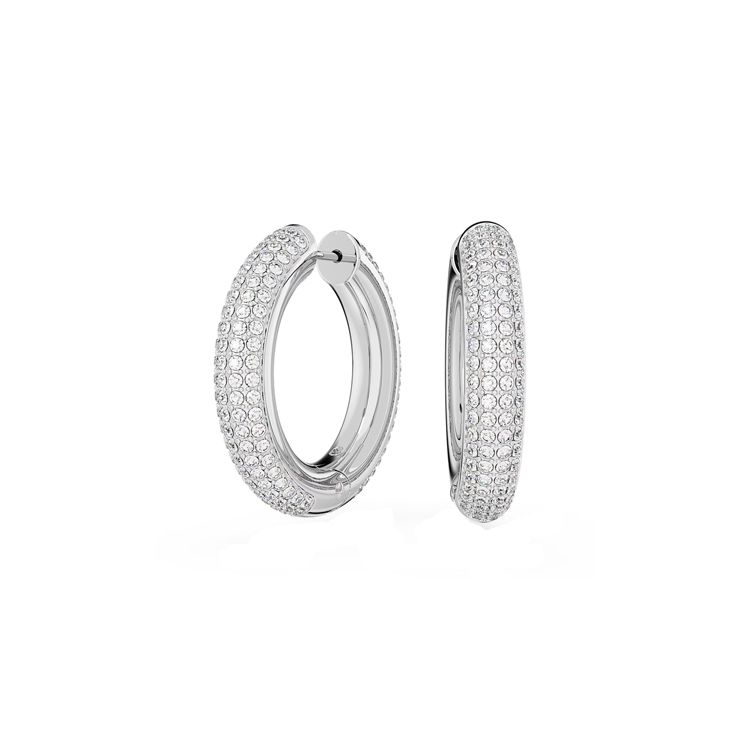 Swarovski Dextera Fashion Trend Large Hoop Rhodium Plated Earrings Women earrings 5651392 Box (Random Color)