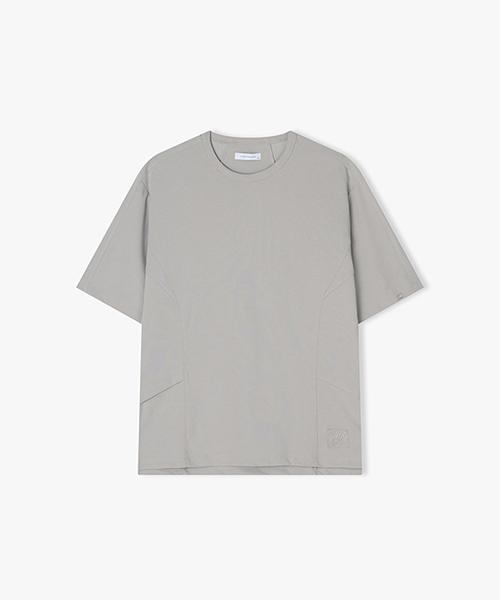 River Classy [25Ss] Llm41581 Gray Semi-Overfit Short Sleeve T-Shirt With Line Cut Details 95