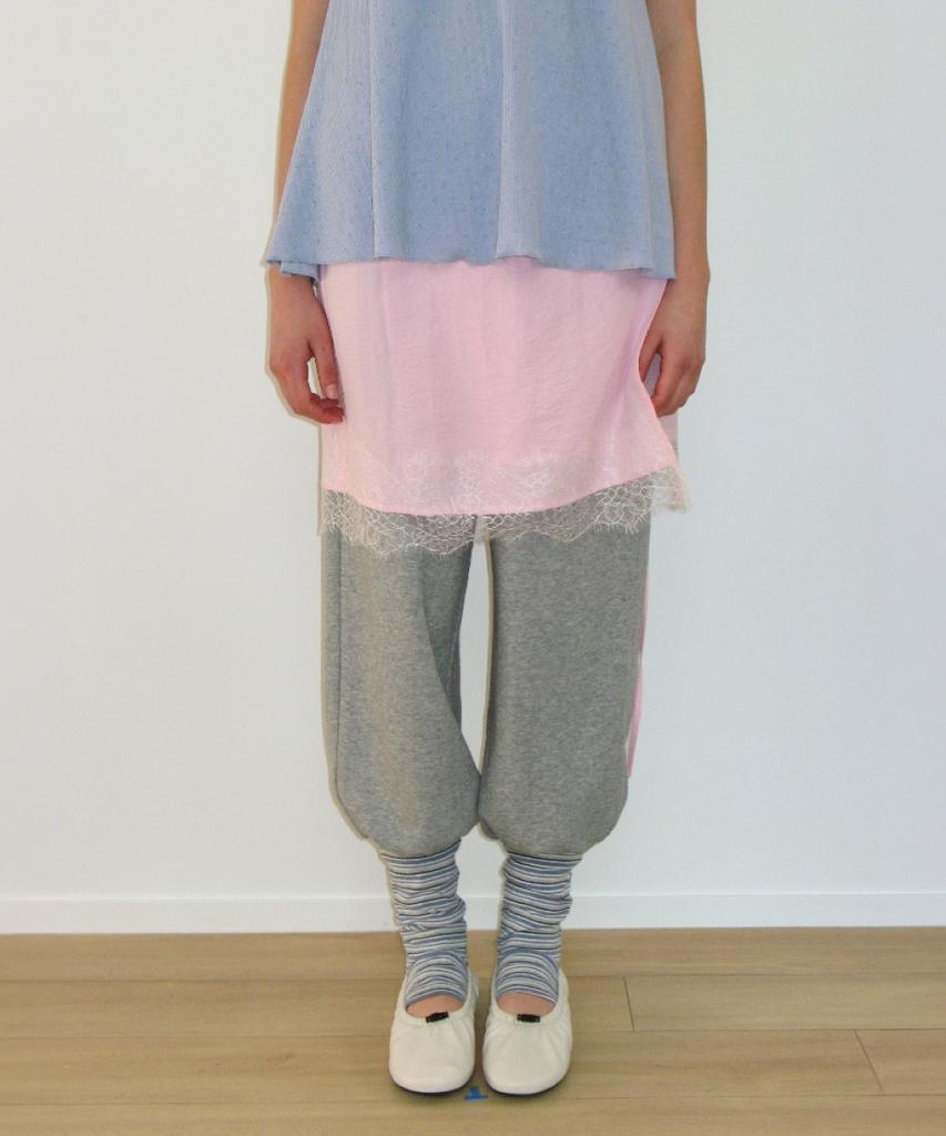RONRON Leg Warmer Layered Sweat Pants Gray