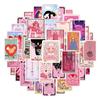 55 Cartoon Pink Tarot Graffiti Stickers - Waterproof DIY Decoration for Guitar & Suitcase