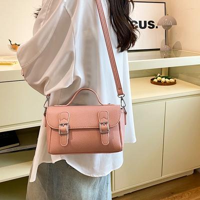 Vielseitige Polyurethan-Umhängetaschen für Damen einfarbige Taschen schlichter Reisestil lässige Mode neue Stile