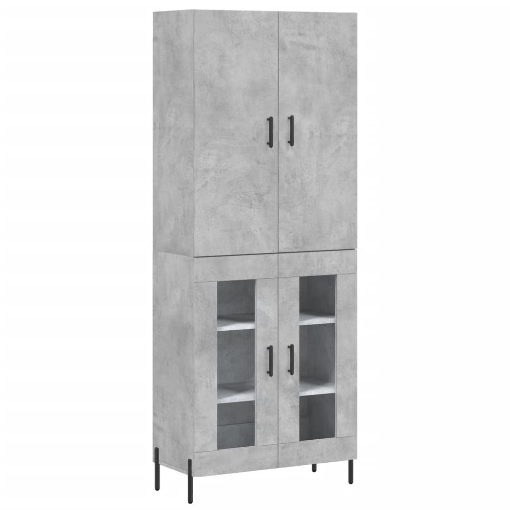 Highboard Concrete Grey 69.5 X 34 X 180 Cm Particleboard