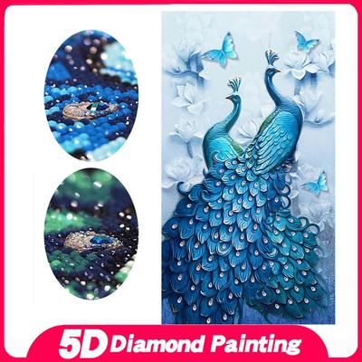 40x70cm 5D Peacock Diamond Painting Full Rhinestone Embroidery  Mosaic Cross Stitch Home Decor Home Entertainment