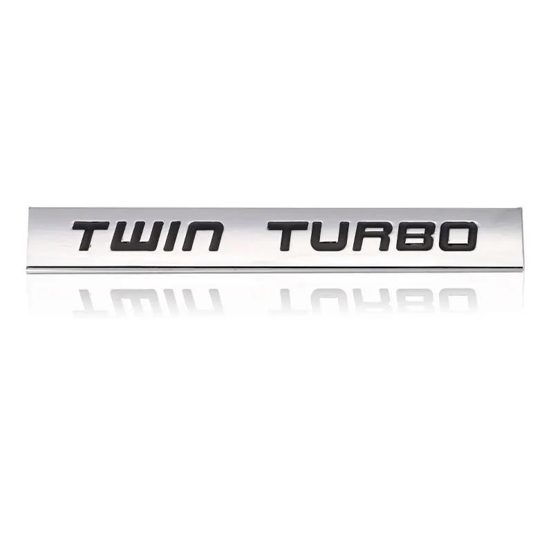 Car Sticker Twin Turbo Diesel Supercharged Turbocharged Logo Metal Emblem Badge Decal for BMW Audi Honda Toyota Jeep Ford Nissan