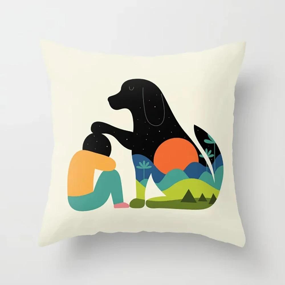 Cute Animal Pattern Pillowcase Office Living Room Car Ornaments Home Pillowcase