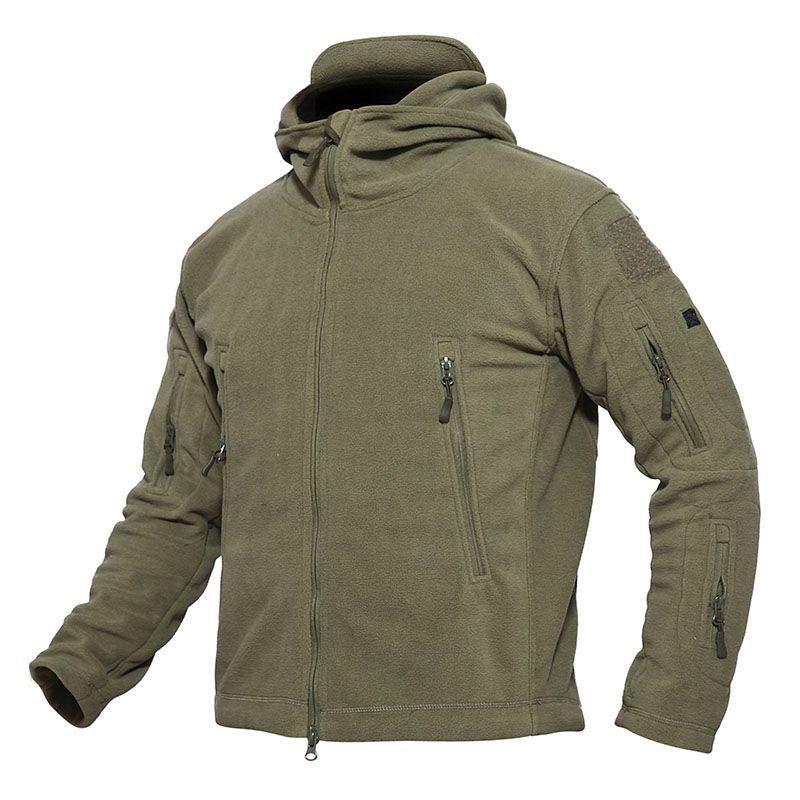 Mens Outdoor Winter Fleece Tactical Army Jacket Windproof Hiking Coats Outwear