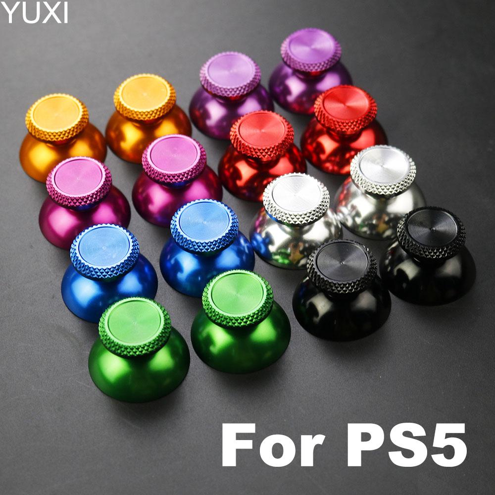 YUXI 2PCS Metal Analog Joystick Thumb Stick Grip Cap Replacement Parts for PS5 Controller Thumbstick Replacement