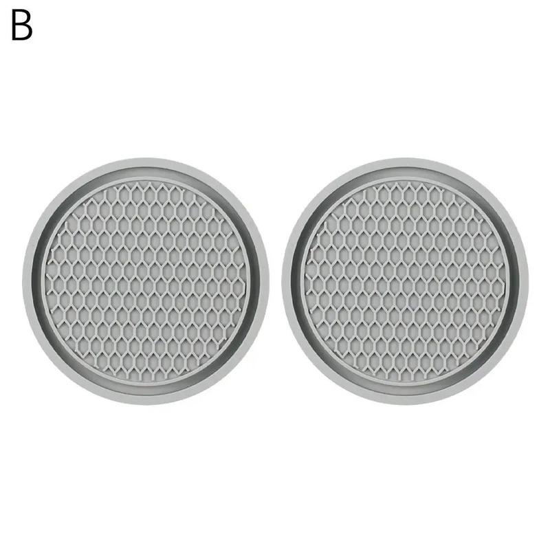 2pcs Non-slip Car Water Cup Pad Diamond Rhinestone Rubber Mat For Bottle Holder Coaster Auto Interior Anti-skid Cup Holders 7cm