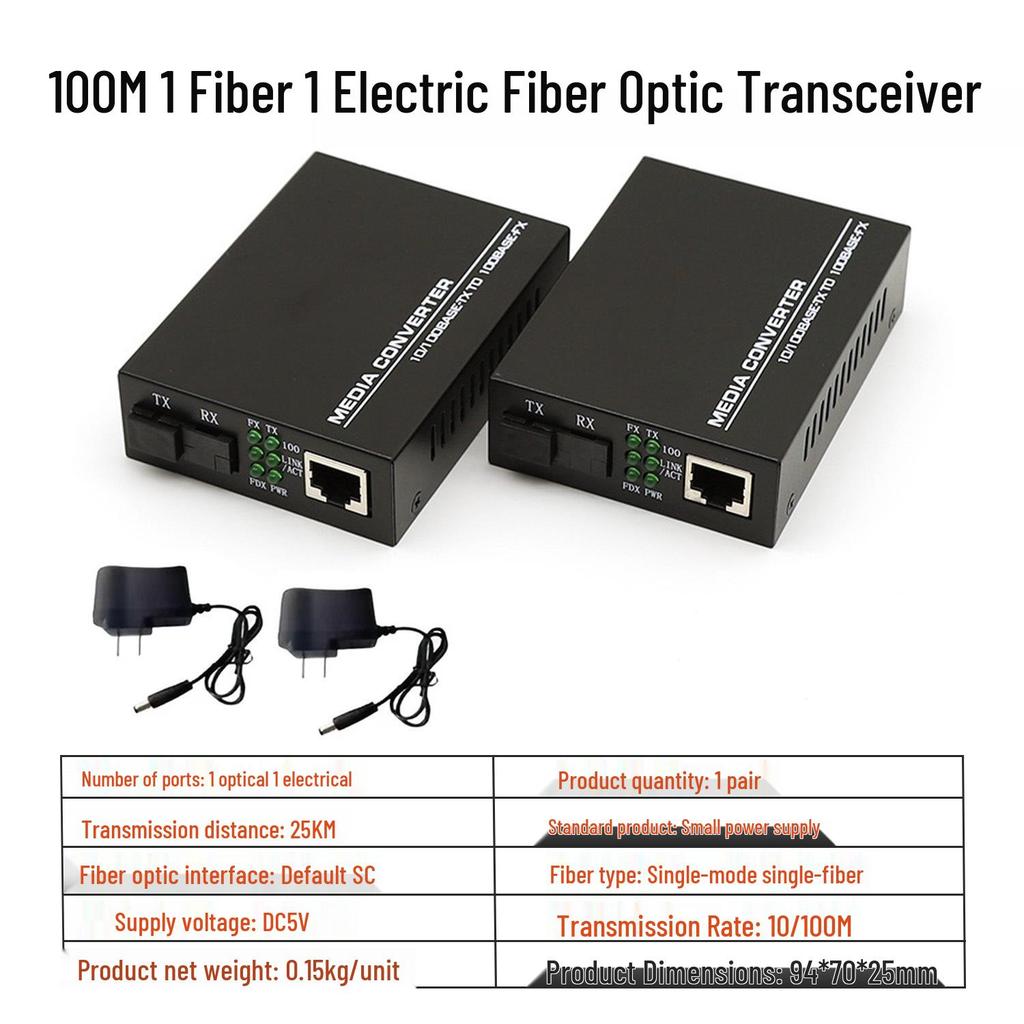 HTB-GS-03AB Single-Mode Single-Fiber Optic Transceiver SC - Gigabit 1 Fiber, 1 Electric