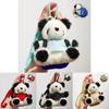 Soft Plush Panda Backpack Keychain Cute Cartoon Keyring Accessory For Gifts