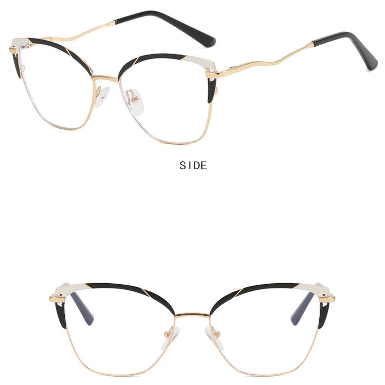 Ochelari de vedere pentru femei, rame metalice pentru ochelari, anti-lumină albastră, nouă ramă pentru ochelari, lentile prescrise pentru femei, care se potrivesc cu culorile