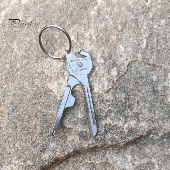 Multifunktionales Schlüsselanhänger-Gadget, tragbares EDC-Werkzeug, kompakte Größe, tragbarer Schraubendreher, Flaschenöffner, Notfall-Schlüsselanhänger