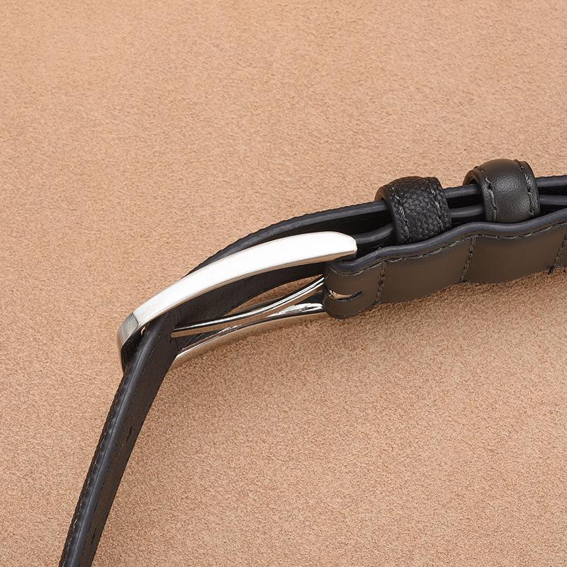 Belt Men'S Embossed Belt Business Casual Simple Punched Belt Pu Imitation Leather Men'S Belt Tide