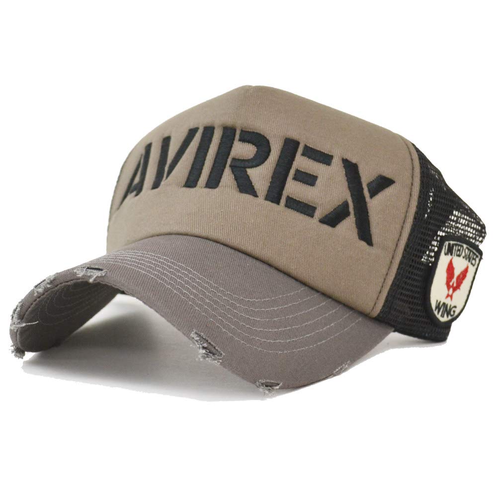 

AVIREX Big Logo Embroidered Mesh Cap x (Gray Black)