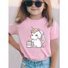 European sizes Girls' Outdoor T-Shirts ( T) Features a Casual And Stylish Unicorn Birthday Theme Print