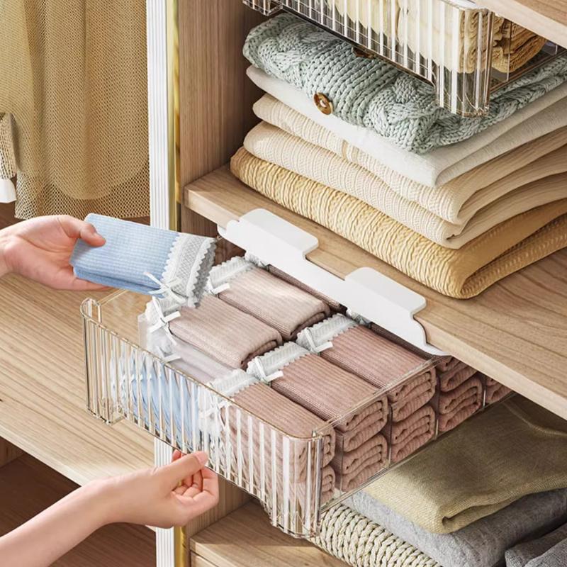 Clothing Storage Box Plastic Transparent Organization Box Household Drawer-Type Layered Storage Boxes Organize Accessories
