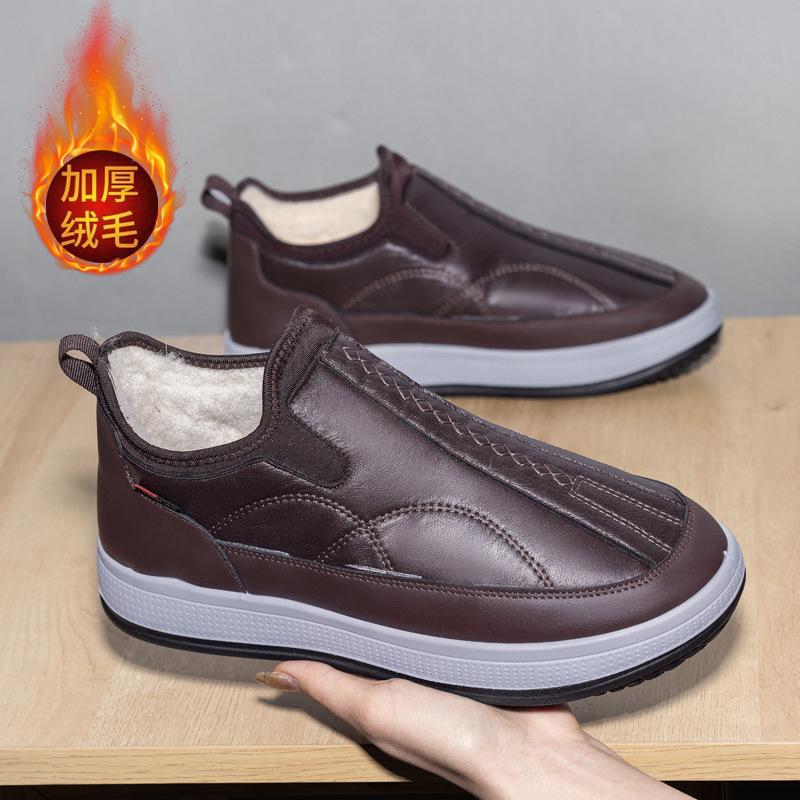 Men's Casual Cotton Shoes Winter Velvet and Wool Elderly Winter Shoes Non-slip Men's Middle-aged and Elderly Father Shoes