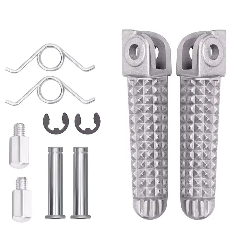 Motorcycle Motorbike-Accessories Front Foot Pegs Pedals For YAMAHA YZF-R1 YZF R1 YZFR1 YZF R6S YZF-R6S YZFR6S YZF R6 YZFR6 1Set Silvery