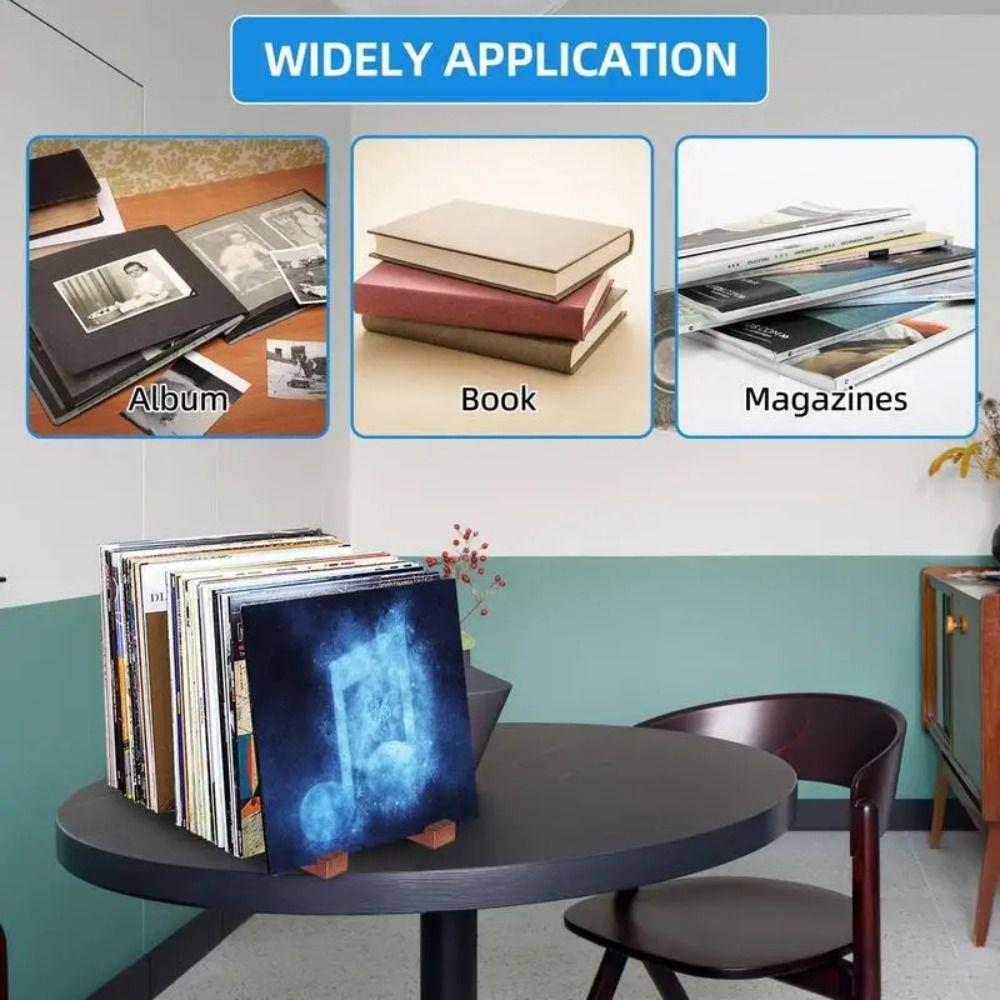 Large Capacity Record Stand Black Iron Deskop Rack Room Decorations Vinyl Record Holder  Books