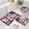 3Pcs Flannel Toilet Mat Set Dandadan Bathroom Rug Non Slip Bath Carpet Home Decor