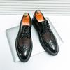 Studio Shooting Wedding Dress White Glossy Leather Shoes Men's New Brock Small Leather Shoes Foreign Trade Large Size Casual Shoes