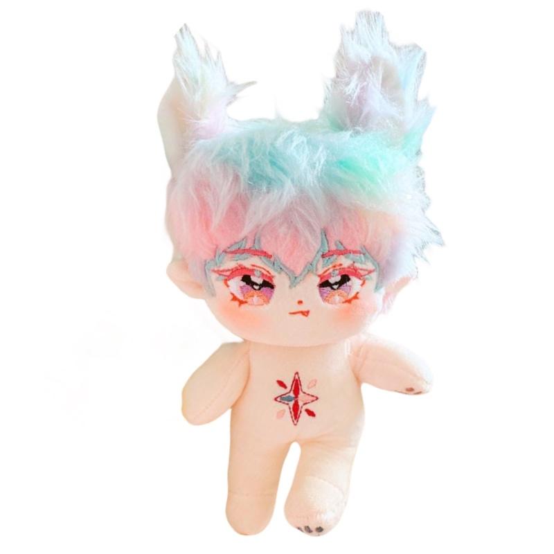 20cm Cotton Doll Plush Toy With Interchangeable Outfits White Car Overalls