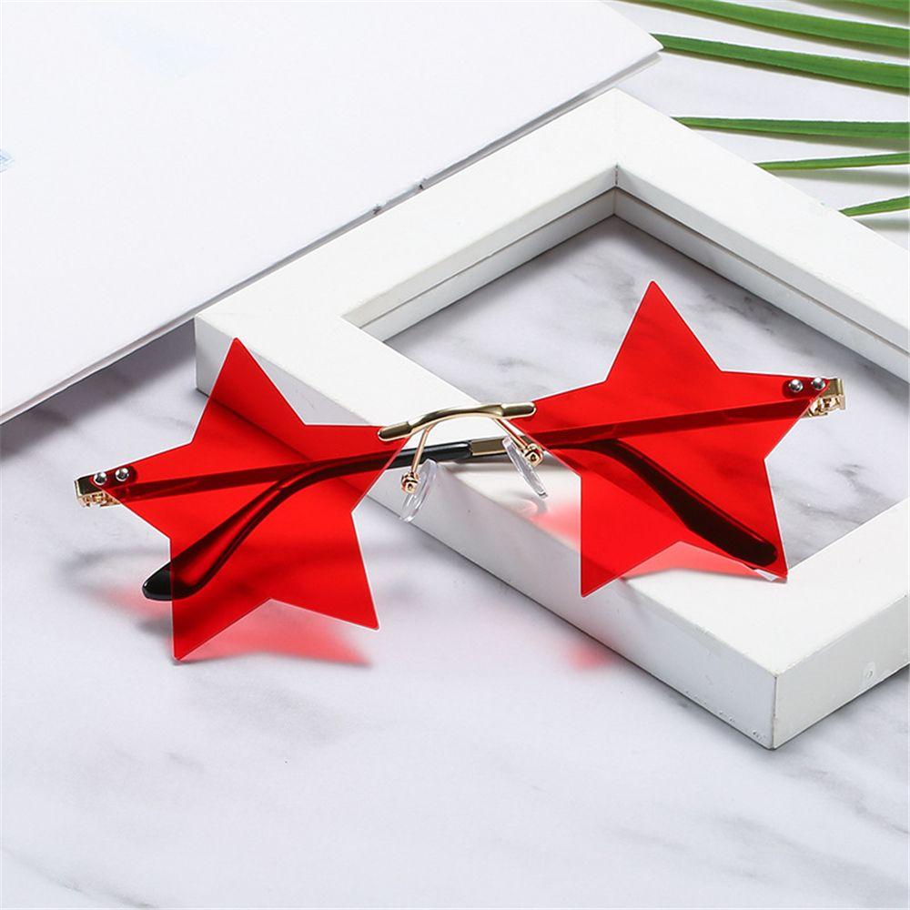 Christmas Decoration Pentagram Eyewear Eyeglasses Sun Glasses Star Shape Rimless Sunglasses Party Glasses