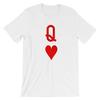 Queen of Hearts Playing Card T-shirt K Q Red Poker Card T Shirt Playing Card Cotton Tees Sustainable Unisex Classic Couple Gift