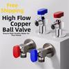 2 Angle Valve 4.1*4.3*8.7cm Large Flow Kitchens Bathrooms Large Flow Brass Ball Valve Full Open Hot Water Heater Control Valves