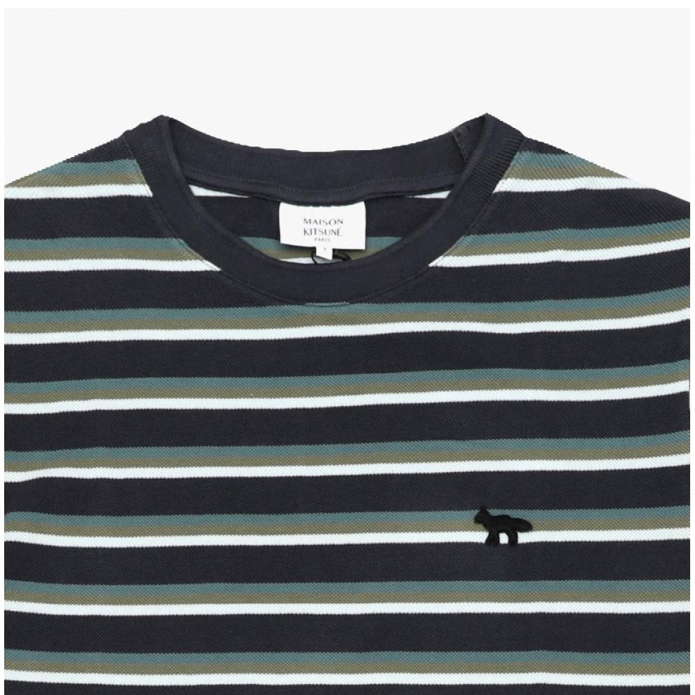 MaiSon KiTSun Profile Fox PaTch MulTi STripe Men S T ShirT Om00103kj7010
