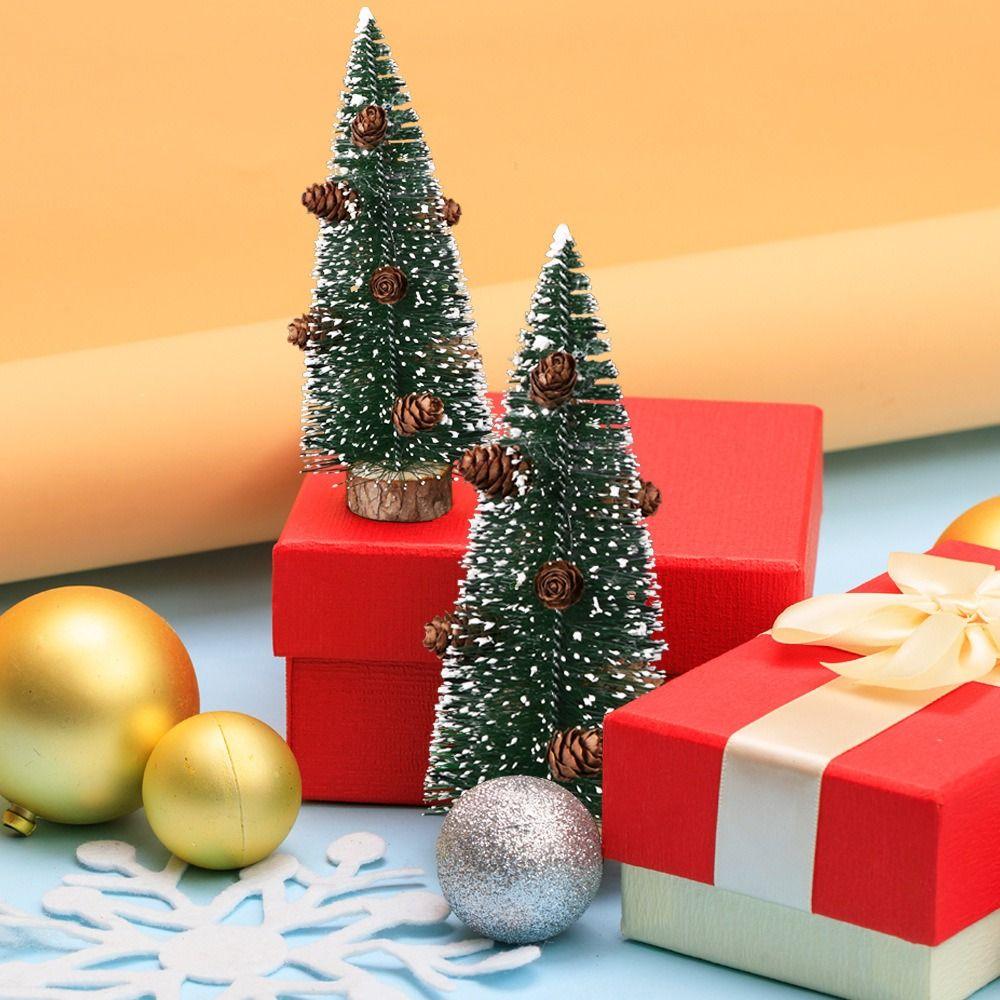 

Plastic Mini Christmas Pinecone Tree 10-30cm Artificial Xmas Pine Tree Children Gifts