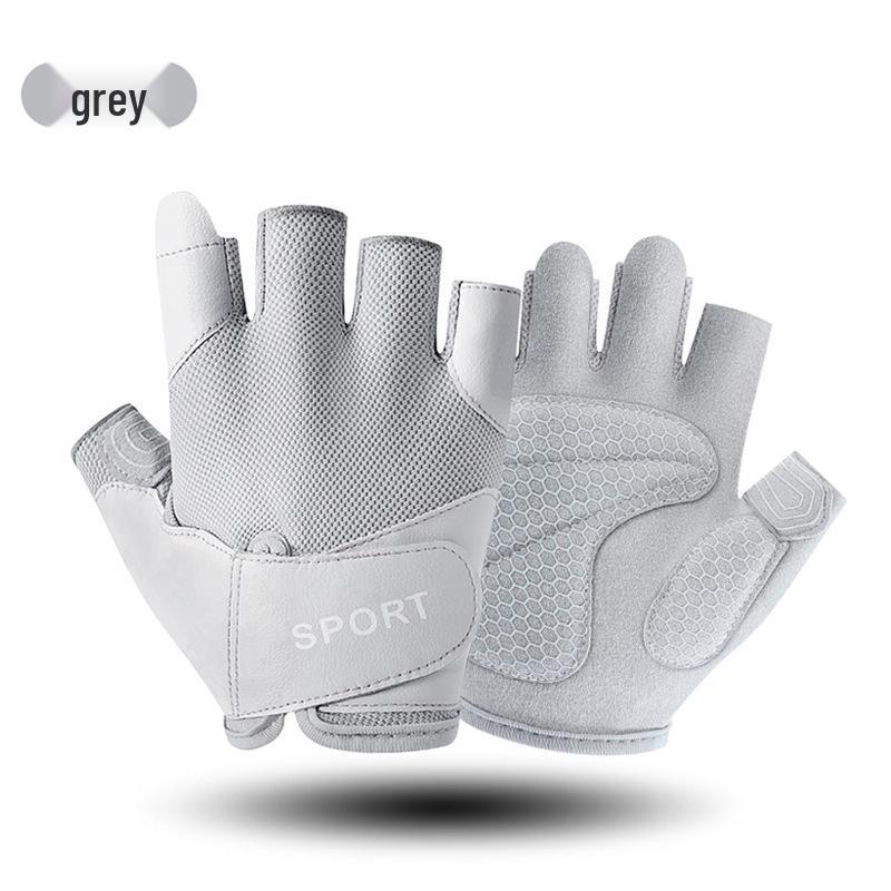 Non-Slip Breathable Half-Finger Fitness Gloves for Women & Men - Ice Silk Shock Absorption for Weightlifting & Yoga
