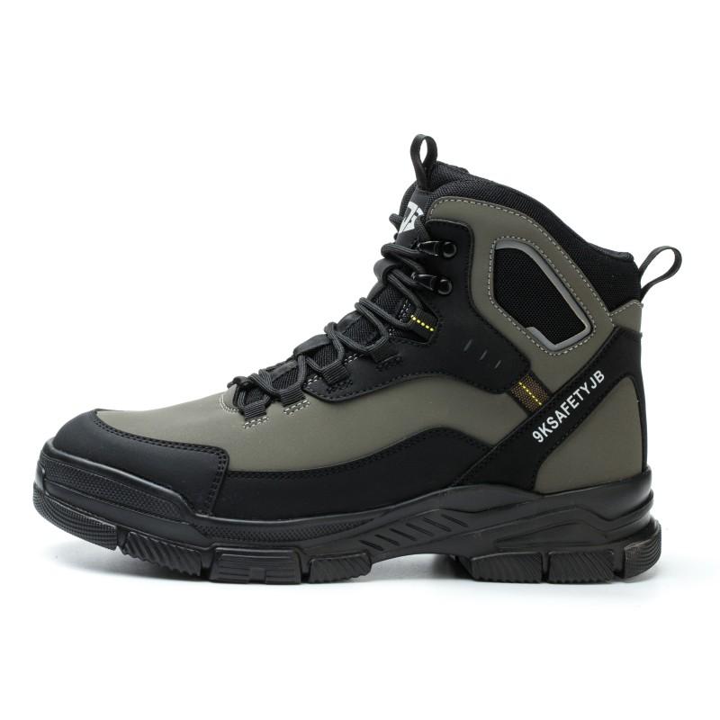 Men Boots Steel Toe Safety Shoes  Anti-Puncture Slip Resistant Work Shoes Wear-resisting Indestructible Shoes for Work as Hiking