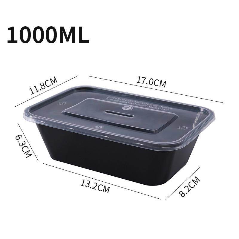 10Pcs Thickened Disposable Food Boxes Packing Meal Box Rectangular Microwavable Food Storage Container Takeaway Tableware
