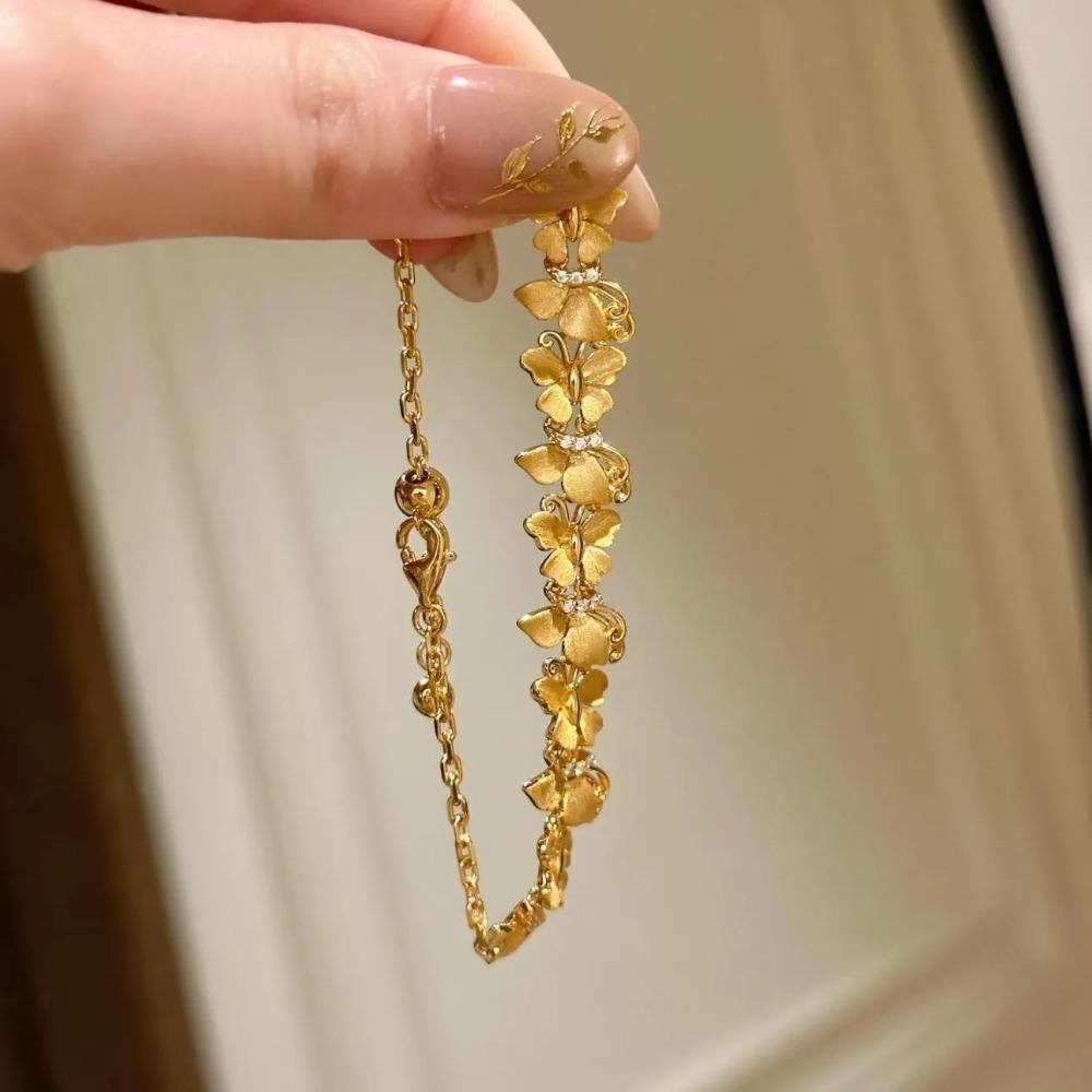 Alloy Hand Bracelet Adjustable Hand Chain Adjustable Gold Butterfly Bracelet  Bridal Jewelry