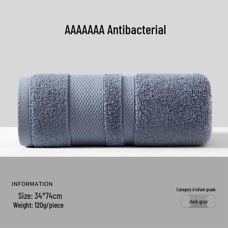 Toalla 7a de Algodón Puro Antibacteriano: Clase A, Engrosada, Muy Absorbente, No Suelta Pelusa, Adecuada para Lavar la Cara y Bañarse, Unisex.