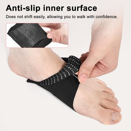 1 Pair Arch Support Braces Plantar Fasciitis Relief Non-Slip Wearable Arches Cushions Shock Absorption Orthotics Braces with Silicone Pad