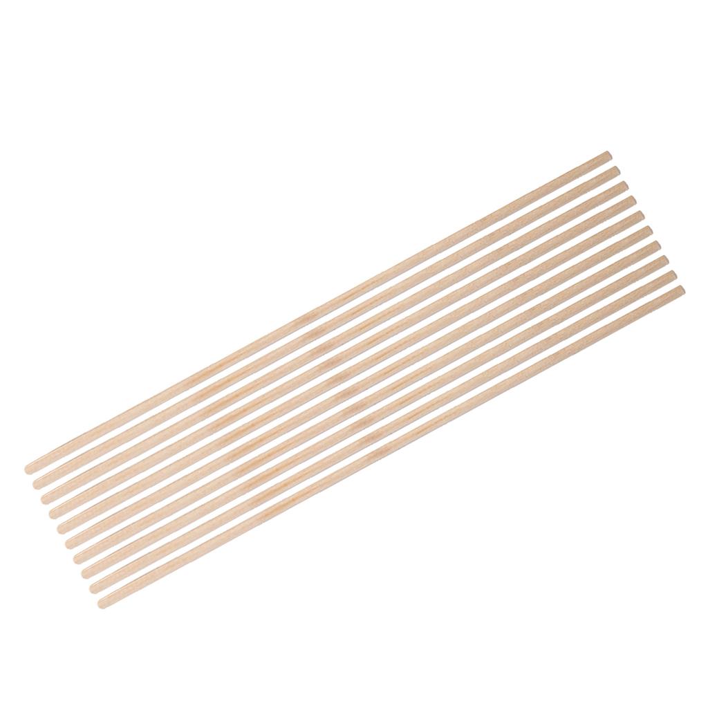 10pcs 30cm Long DIY Wooden Arts Craft Sticks Dowels Pole Rods Sweet Trees Wood Tool 5 Sizes