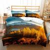 Altai Mountains Natural Landscape Duvet Cover Set With Pillowcases Forest Lake Bedding Set King Queen Polyester