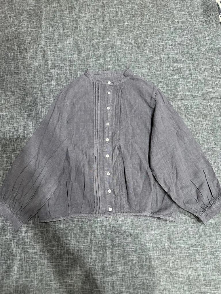 Johnature Spring Long Sleeved Shirt Women Japanese Literary Wrangled Stand Up Collar Versatile Tops