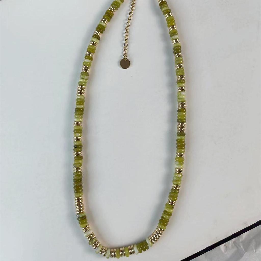Colorful Semi-Precious Stone Beaded Necklace - Handmade Vintage Clavicle Chain with Optional Multi-Color Design