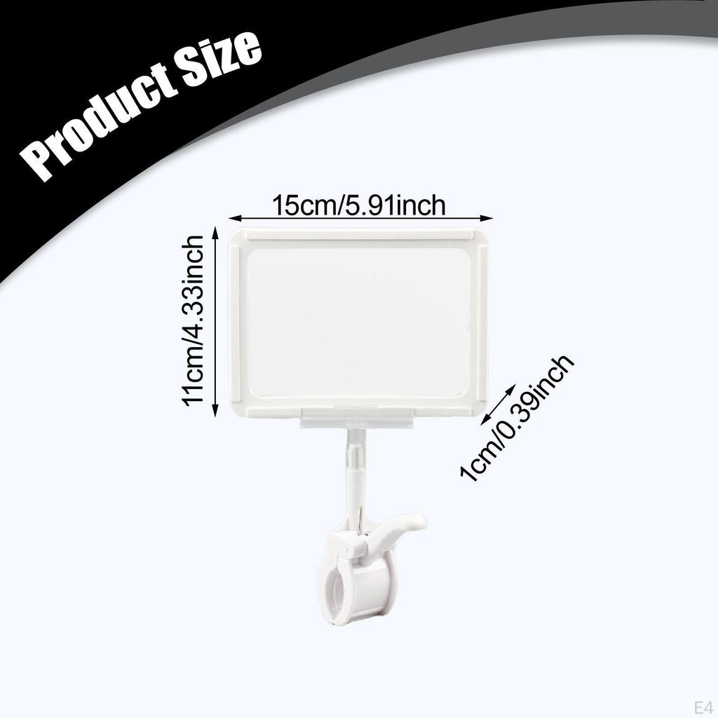 4Pcs Sign Holder Clips Merchandise Reusable Double Swivel Price Tags Clamps for Restaurants