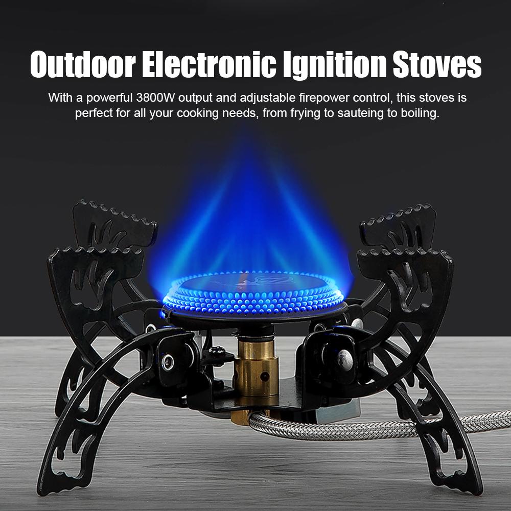 Outdoor Electronic Ignition Stoves Portable Cooking Accessory Foldable Gasstove Adjustable