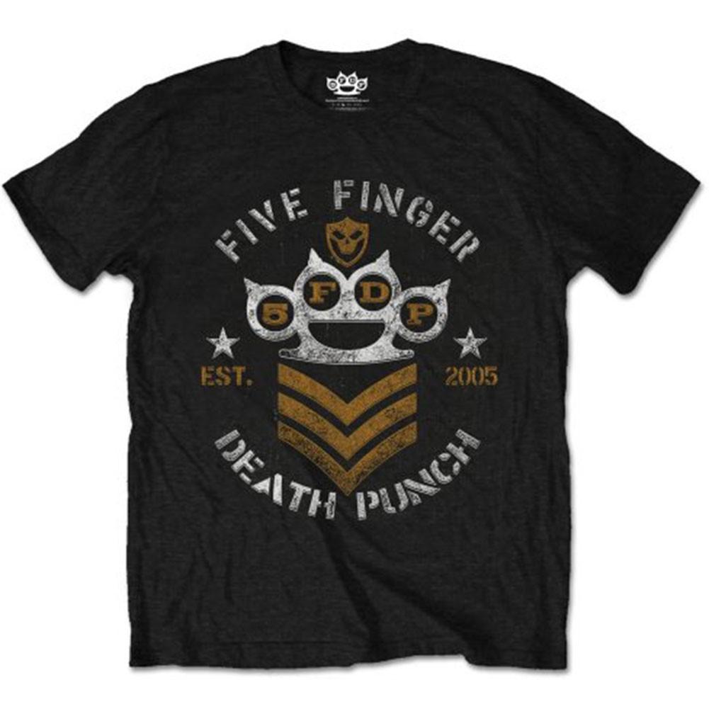 Men s Five Finger Death Punch Chevron Slim Fit T-shirt Medium Black M