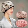 Women's Double-Layer Shower Cap, Waterproof and Reusable, with an Adjustable Elastic Band