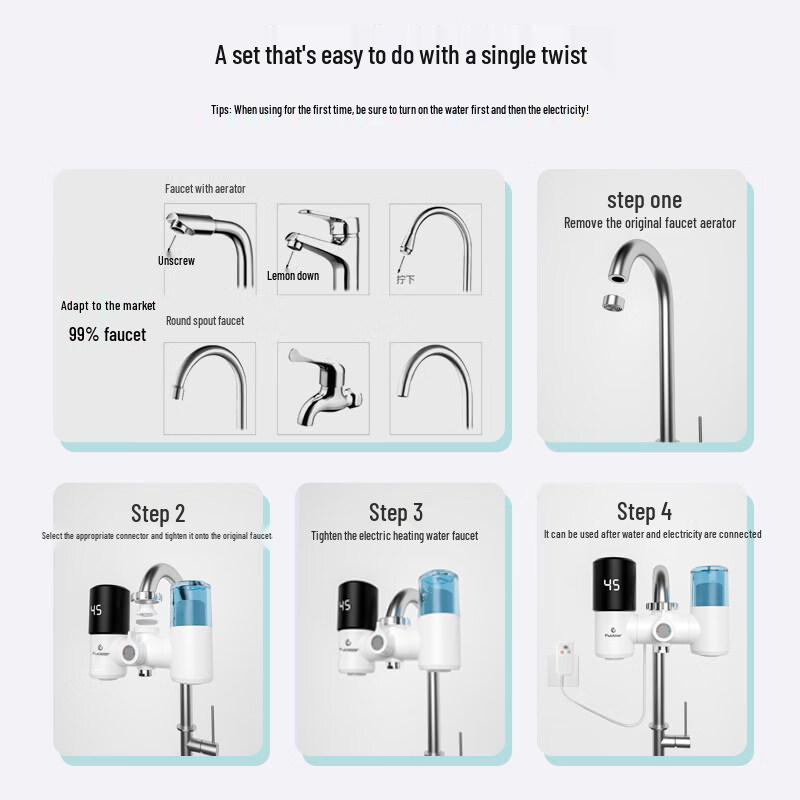 Yingtang 801 Sofort-Elektro-Warmwasserhahn mit Filter