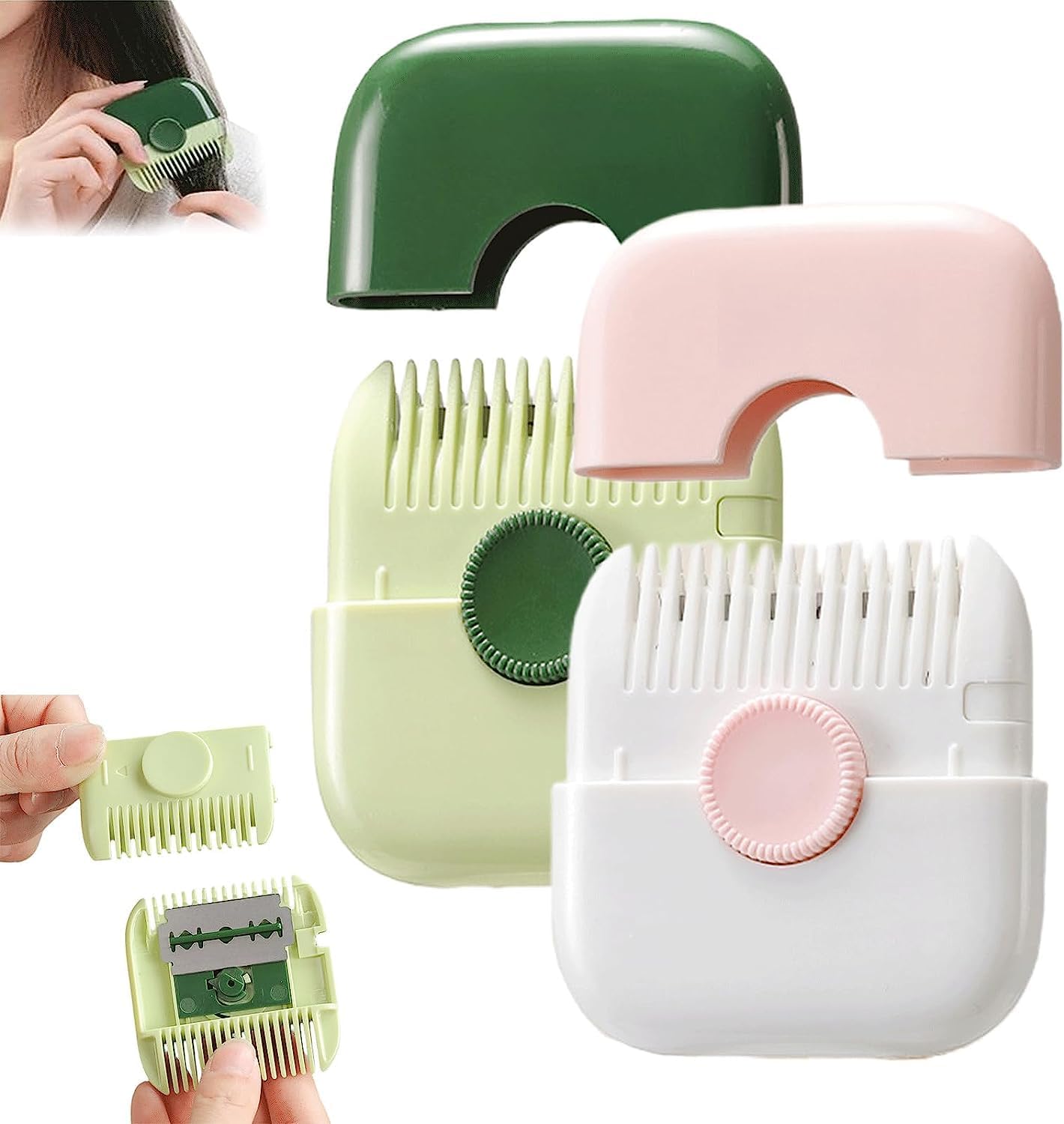 

Триммер для волос,Триммер для волос с секущимися концами,Триммер для челки 2 в 1,Двухсторонняя бритвенная расческа для стрижки и укладки тонких и густых волос