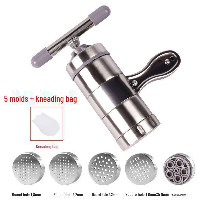 Stainless Steel Manual Noodle Maker with Plastic Dough Press